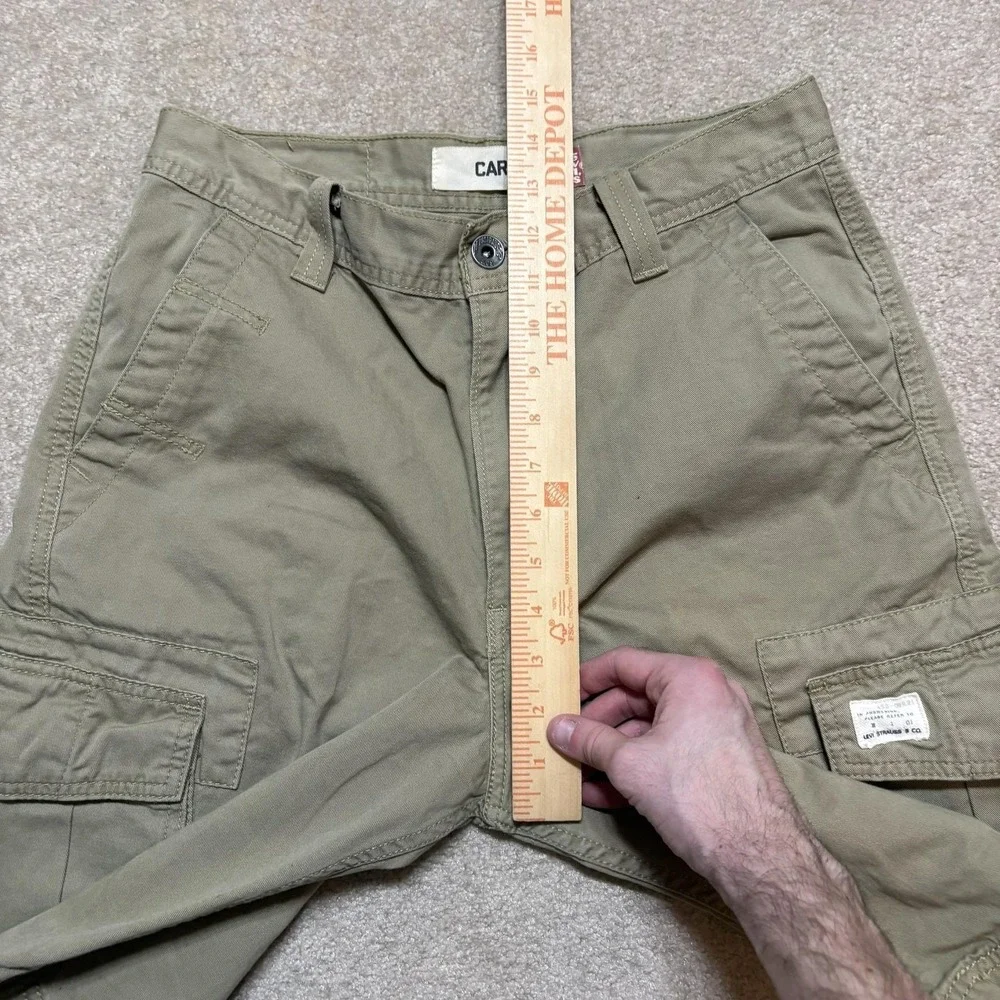 Levis Cargo Shorts Mens 30‎ Green Cotton Utility Pockets Casual Baggy Y2K Skater